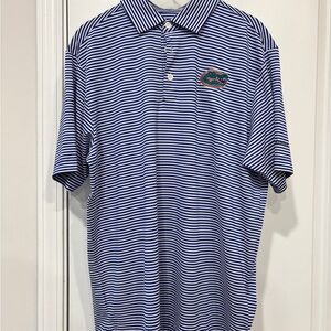 Florida Gators Columbia Blue and White Striped Polo Shirt